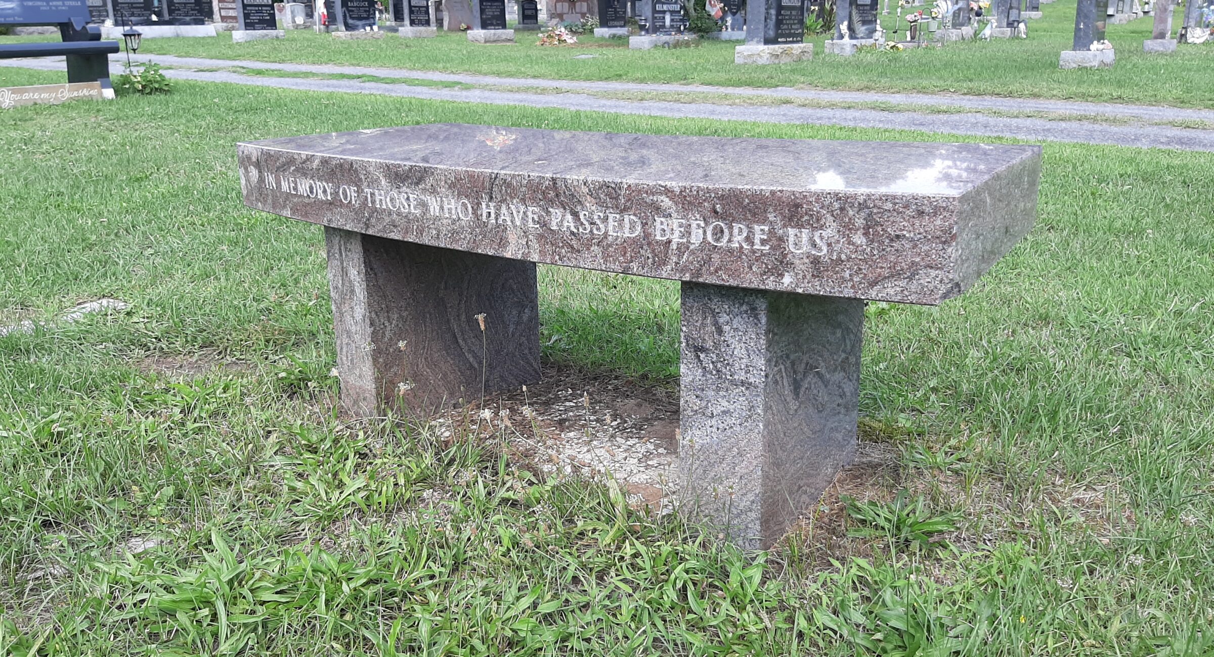Bench at Harrowsmith Cemetery